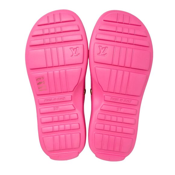 LOUIS VUITTON Vintage LV Monogram Slide Sandals #37 US 7 Pink Rubber [103822] - Picture 9 of 10